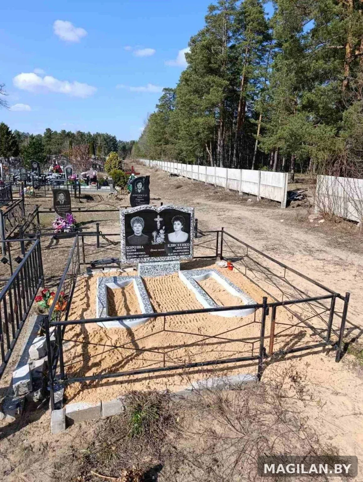 Установка двойного памятника в Осиповичах